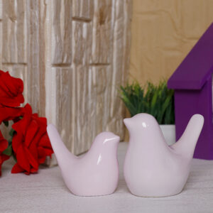 Creative Love Birds Showpiece for Home Decor (Light Pink) Polyresin – 3.5 Inch