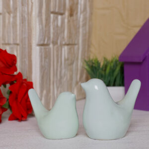 Creative Love Birds Showpiece for Home Decor (Light Green) Polyresin – 3.5 Inch