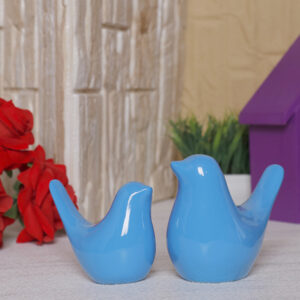 Creative Love Birds Showpiece for Home Decor (Blue) Polyresin – 3.5 Inch