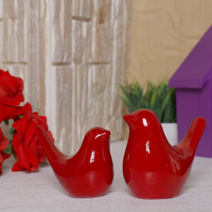 Creative Love Birds Showpiece for Home Decor (Red) Polyresin – 3.5 Inch