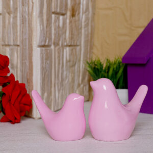 Creative Love Birds Showpiece for Home Decor (Pink) Polyresin – 3.5 Inch