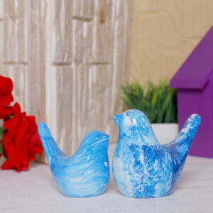 Creative Love Birds Showpiece for Home Decor (Ocean Blue) Polyresin – 3.5 Inch
