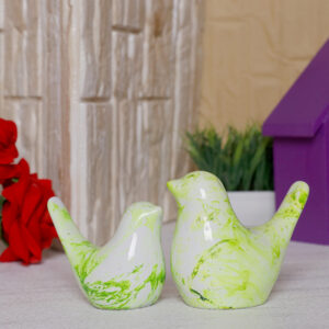 Creative Love Birds Showpiece for Home Decor (Parrot Green) Polyresin – 3.5 Inch