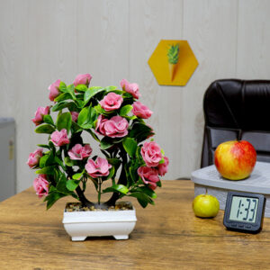 Pink Rose Artificial Plant Showpiece for Home Decor (Plastic) – 8 Inch