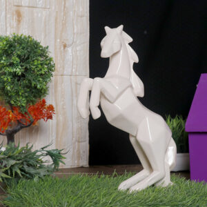 Hand Lifting Horse Showpiece for Home Decor (Black) Polyresin – 10.5 Inch