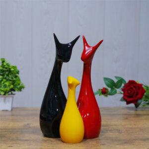 Lucky Deer Family Showpiece Set of 3 for Home Decor (Multicolor) Polyresin – 10 Inch