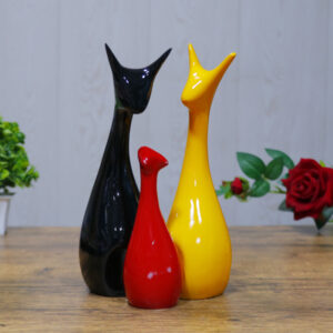 Lucky Deer Family Showpiece Set of 3 for Home Decor (Multicolor) Polyresin – 10 Inch