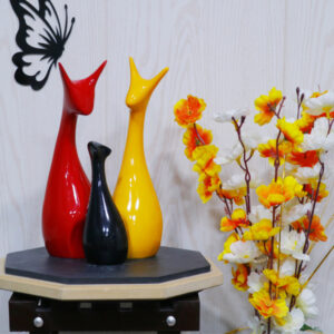 Lucky Deer Family Showpiece Set of 3 for Home Decor (Multicolor) Polyresin – 10 Inch