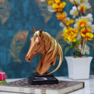 Horse Head Showpiece for Home Decor (Copper) Polyresin – 8 Inch