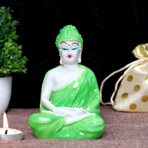 Lord Buddha Idol Showpiece for Home Decor (Green) Marble – 5.5 Inch