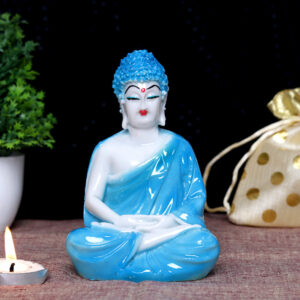 Lord Buddha Idol Showpiece for Home Decor (Blue) Marble – 5.5 Inch