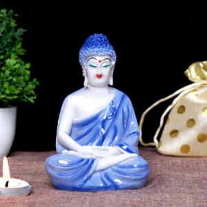 Lord Buddha Idol Showpiece for Home Decor (Blue) Marble – 5.5 Inch