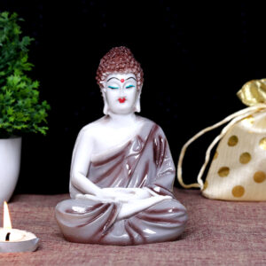 Lord Buddha Idol Showpiece for Home Decor (Brown) Marble – 5.5 Inch