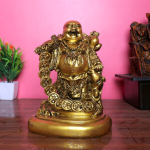Golden Laughing Buddha Idol for Wealth & Happiness