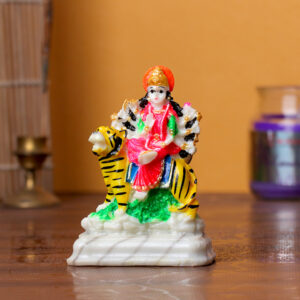 Goddess Durga Idol – 9 cm (H) x 6 cm (L) x 4 cm (D) | Resin Statue for Home, Temple & Office