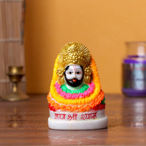 Shree Khatu Shyam Ji Idol – 8 cm (H) x 5 cm (L) x 4 cm (D) | Colorful Resin Statue for Home & Temple