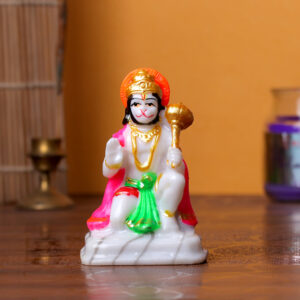 Lord Hanuman Idol – 9 cm (H) x 6 cm (L) x 4 cm (D) | Resin Statue for Home, Temple & Office
