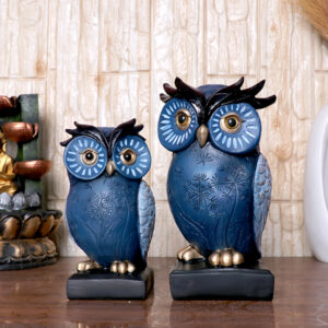 Decorative Owl Figurine Set – Handcrafted Resin Sculpture – 3 Sizes Available (17cm, 15cm, 13cm)