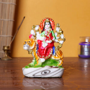 Goddess Durga Idol – Multicolor Resin Statue (11 cm H) for Home Temple & Office Décor
