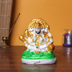 Lord Dattatreya Idol | Decorative Marble Base Statue | Religious Home Temple, Car Dashboard, Office Desk Showpiece | 10 cm Height