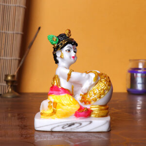 Handcrafted Krishna Idol | Laddu Gopal Statue | 11 cm (H) x 8 cm (L) x 6 cm (D) | Decorative Showpiece