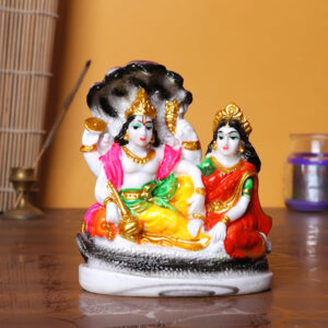 Sheshnag Vishnu Lakshmi Idol | Polyresin Decorative Showpiece | 11.5 cm (H) x 9.5 cm (L) x 4 cm (D)