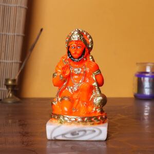 Divine Hanuman Idol | Polyresin Bajrangbali Murti | 11 cm (H) x 6 cm (L) x 6 cm (D) | Home & Puja Decor