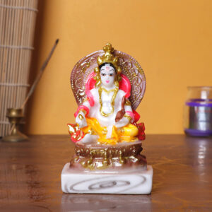 Lord Vishnu Idol | Polyresin Decorative Showpiece | 11 cm (H) x 6.5 cm (L) x 4 cm (D)