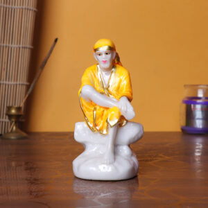 Shirdi Sai Baba Idol | Polyresin Decorative Showpiece | 11.5 cm (H) x 6 cm (L) x 5 cm (D)