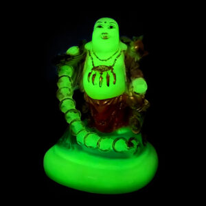 Radium LED Buddha with Wealth Coins & Golden Bag