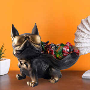 7-Inch French Bulldog Candy Holder – Cool Resin Dog Snack Bowl