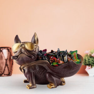 7-Inch French Bulldog Candy Dish – Cool Resin Storage