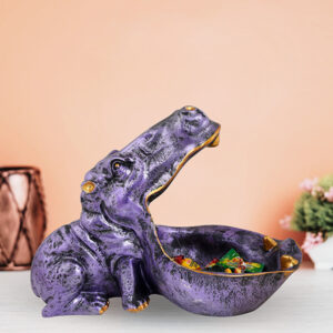 Purple Hippo Candy Bowl – 8 Inch Decorative Dish