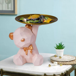 Mini Pink Bear Candy Holder – 10cm Cute Decor