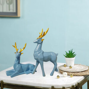 Blue Deer Showpiece – 8 Inch Height Home Décor