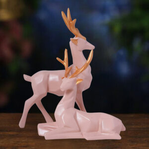 Pink Deer Showpiece – 8 Inch Height Home Décor