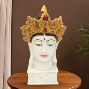 Meditating Buddha Face Spiritual Resin Sculpture for Home -10 Inch