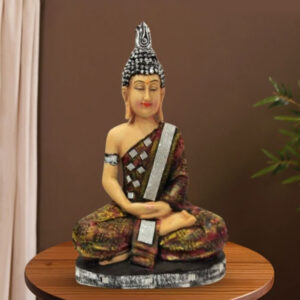 Meditating Buddha Face Spiritual Resin Sculpture for Home - 18 Inch