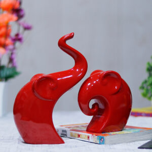 Charming Elephant Showpiece for Home Decor - (Red) 9 inch