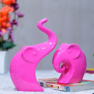 Charming Elephant Showpiece for Home Decor - (Pink) 9 inch