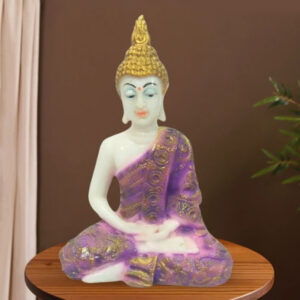 Meditating Buddha Face Spiritual Marble Sculpture for Home - 8 Inch