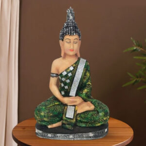 Meditating Buddha Face Spiritual Resin Sculpture for Home -18 Inch
