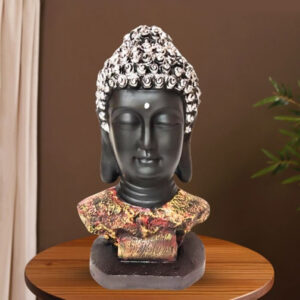 Meditating Buddha Face Spiritual Resin Sculpture for Home -18 Inch