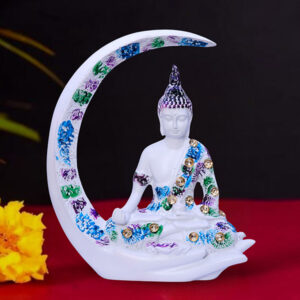 Chand Buddha Idol Showpiece for Home Decor (Multicolor) Polyresin – 8 Inch