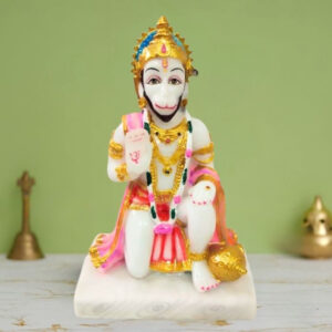 Lord Hanuman idol Sculpture Statue for Home Decor (Marble) – 8 Inch