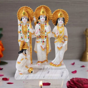 Exquisite Ram Darbar Marble Idol Showpiece for Home Decor (Marble)– 10 Inch