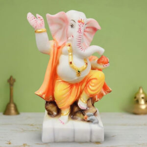 Lord Ganesh idol showpiece for home and office (Marble) -6 inch