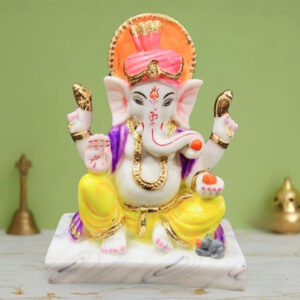 Lord Ganesha Idol Murti for Home & Office (Marble) - 8 Inch