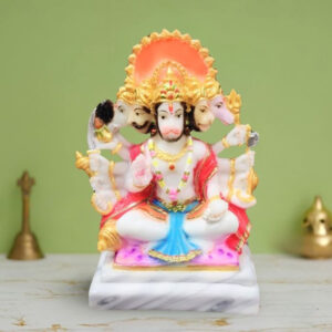 Lord Panchmukhi Hanuman Idol Marble Sculpture - 6 Inch