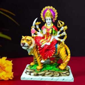 The idol of Maa Durga serves as an extraordinary symbol of prosperity. (Marble) - 24 inch